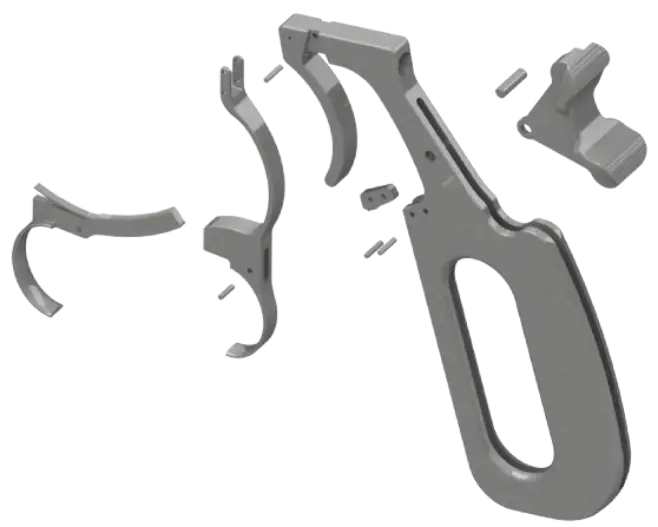 Precision orthopedic tool prototype manufactured with 5-axis CNC machining - surgical instrument development for medical device companies